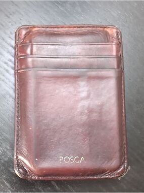 Bosca Old Leather Deluxe Front Pocket Wallet Magnetic Money Clip Card Case